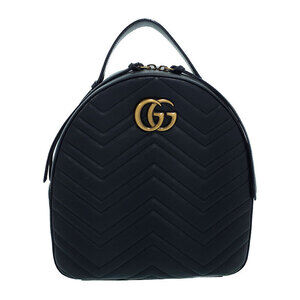 GUCCI GG Marmont Quilted Leather Backpack Black